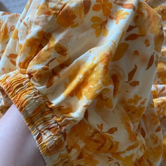 Unknown Brand Hippie Boho Wide Leg Flare Yellow Floral Pants Child Size 12-13 - Picture 5 of 7